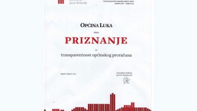 Photo of PRIZNANJE ZA TRANSPARENTNOST OPĆINSKOG PRORAČUNA