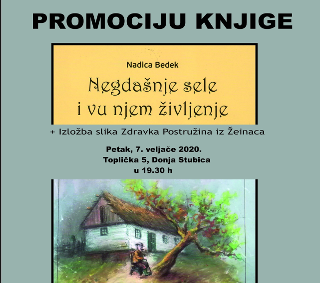POZIV NA PROMOCIJU KNJIGE NADICE BEDEK I OTVORENJE IZLOŽBE SLIKA ZDRAVKA POSTRUŽINA