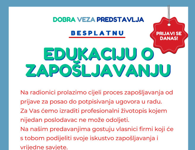 BESPLATNA RADIONICA O ZAPOŠLJAVANJU