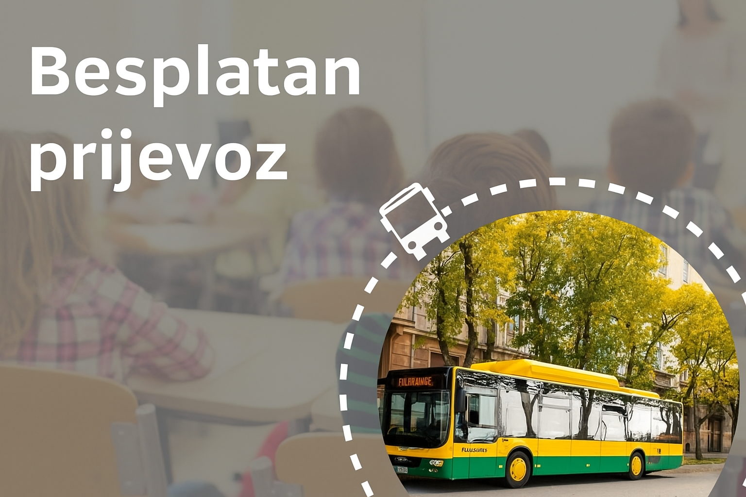 OBAVIJEST UČENICIMA SREDNJIH ŠKOLA I REDOVNIM STUDENTIMA O BESPLATNOM JAVNOM PRIJEVOZU U ŠK./AK. GOD. 2025./2026.