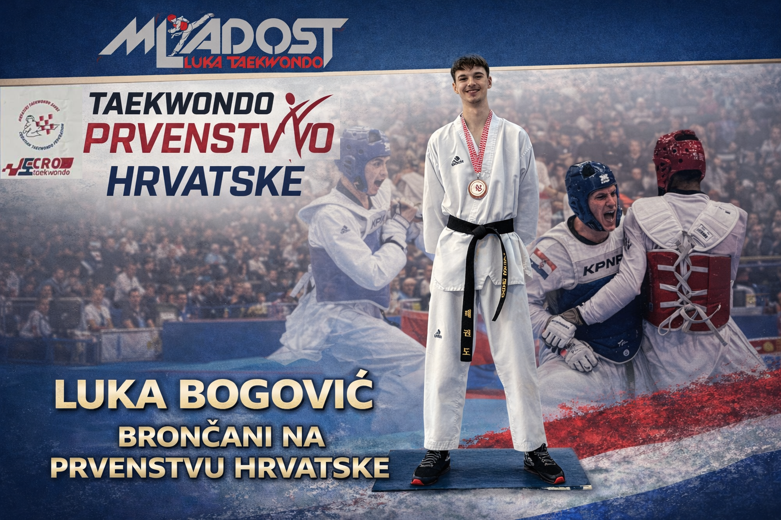 Luka Bogović u polufinalu seniorskog Prvenstva Hrvatske u taekwondou