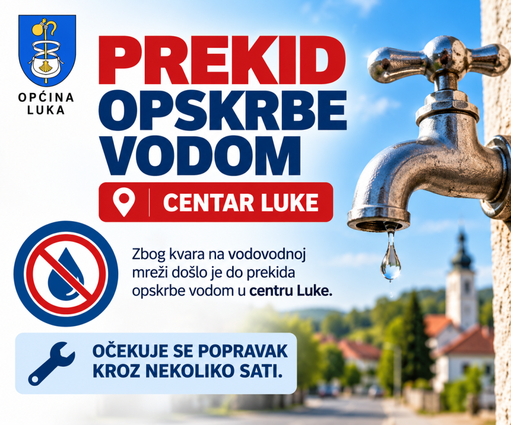 OBAVIJEST – PREKID OPSKRBE VODOM